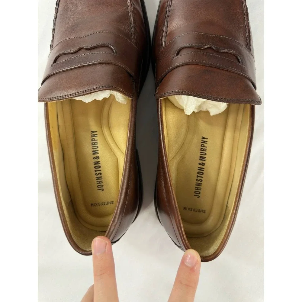 Johnston & Murphy Ainsworth Penny Loafers Men's 10M  Leather Shoes